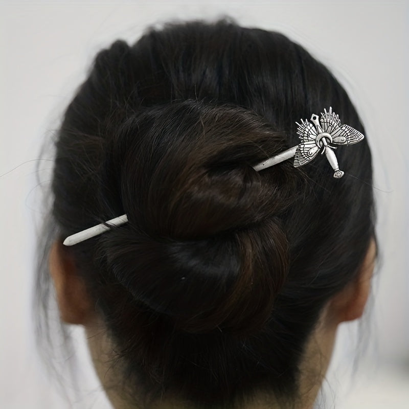 Vintage Viking Style Hairpin Moth Hair Stick Witch Nordic Celtic Accessory