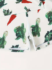 Boy's Vegetable Print Swimsuit Long Sleeve Top & Shorts