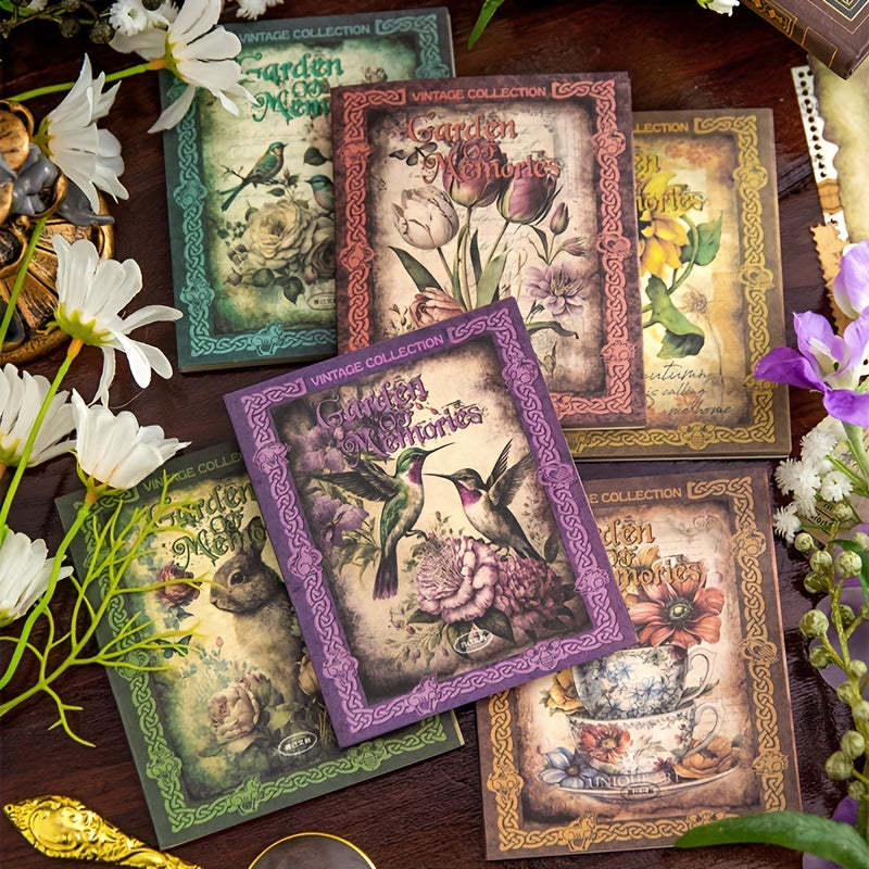 50pcs pack Memory Flower Zone Series Retro Decorative Diary Collage