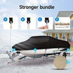 Heavy Duty 600D Marine Polyester Canvas Waterproof Boat Cover V Hull Trimaran