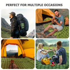 Double Self Inflating Sleeping Pad with Pillow for Camping