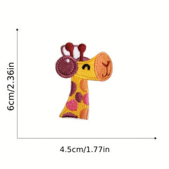 8pcs Giraffe Pattern Iron On Patches Sew On Embroidered Applique