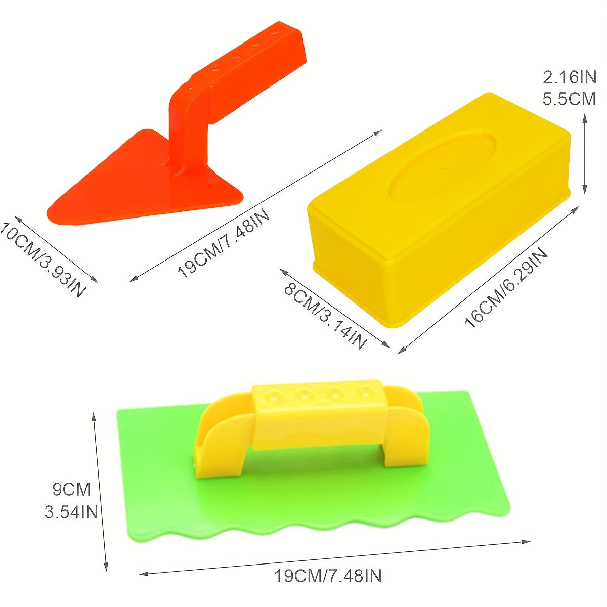 3pcs Snow Toy Beach Sand Fun Brick Maker Sand Castle Mold For Winter And Summer
