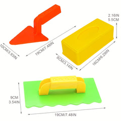 3pcs Snow Toy Beach Sand Fun Brick Maker Sand Castle Mold For Winter And Summer