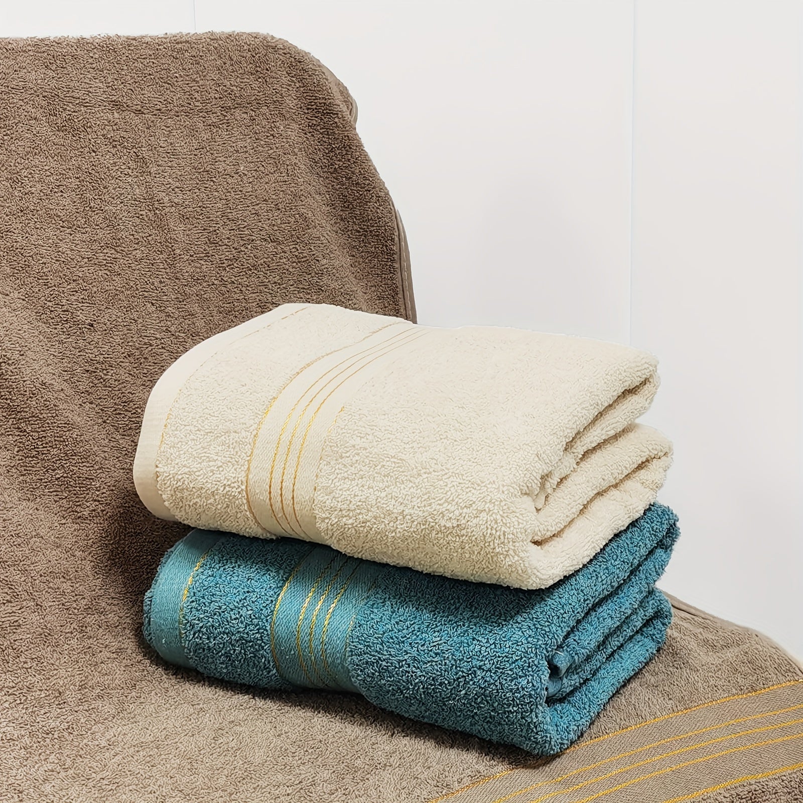 2pcs Embroidered Towel Set, Soft & Absorbent, Family & Bathroom Decor