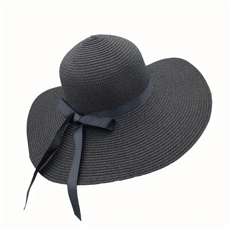 French Style Sun Hat Wide Brim Straw Beach Hats for Women
