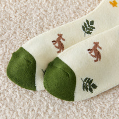 Floral Print Mid Tube Socks for Women