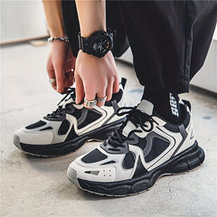 Men's Casual Mesh Sneakers Low Top Platform Running Shoes