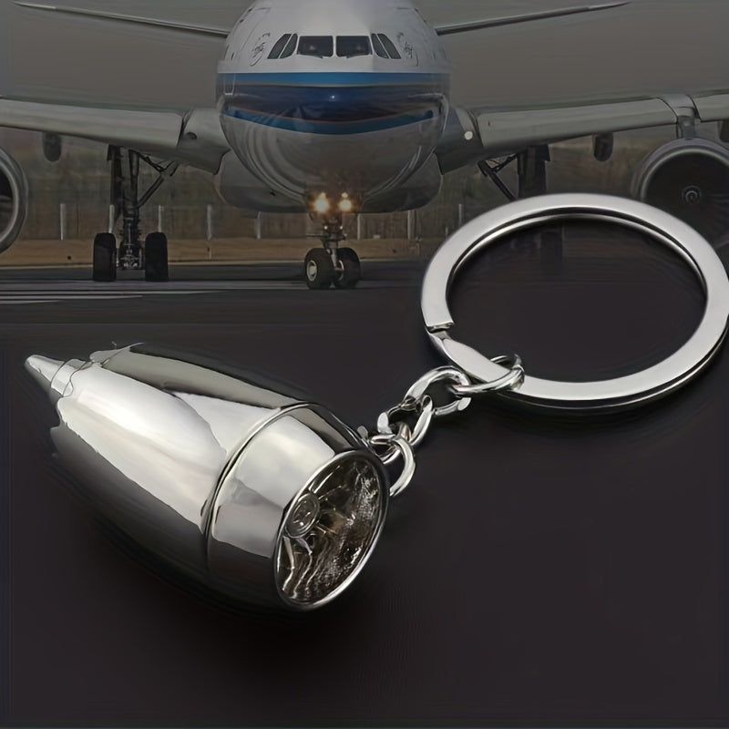 Mini Airplaine Engine Shape Keychain Lightweight Turbine Pendant Key Ring