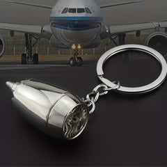 Mini Airplaine Engine Shape Keychain Lightweight Turbine Pendant Key Ring