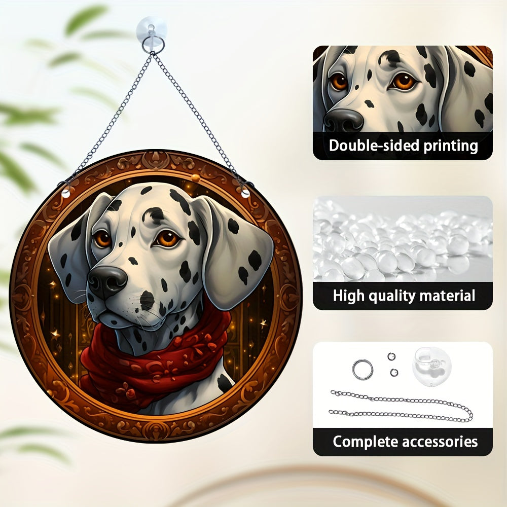 1pc Christmas Pet Dog Round Plate Decoration