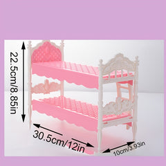 Doll Bunk Bed Set with Ladder and Guardrails, Ideal for Ages 3-6 Years