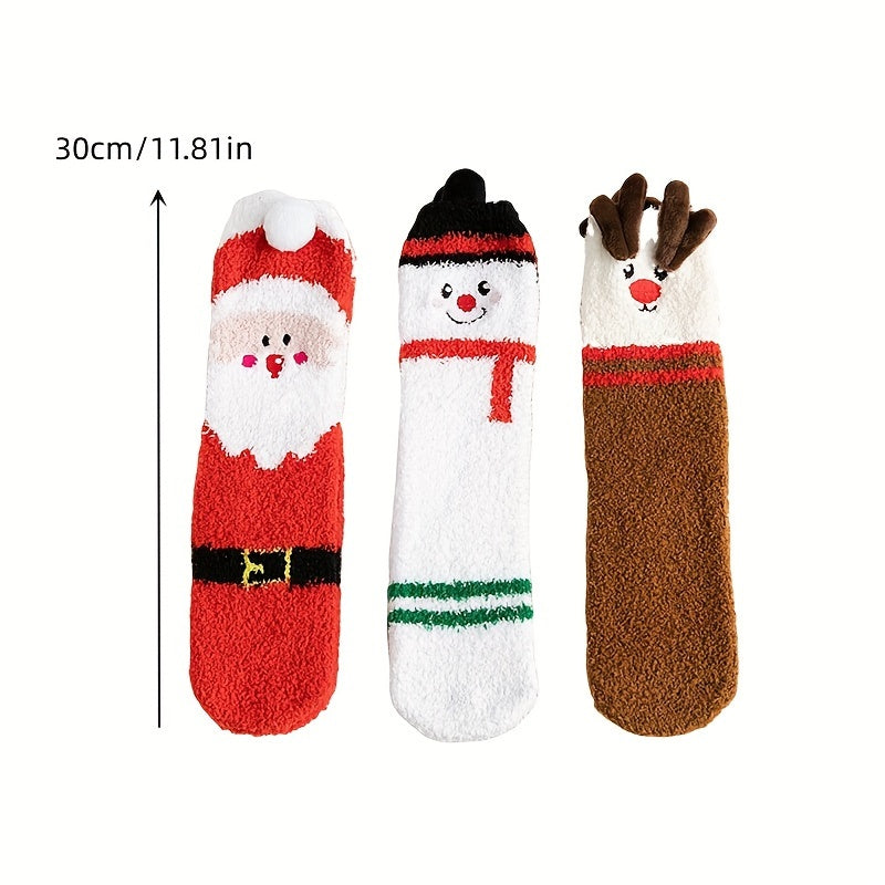 Christmas Socks Winter Sleep Warm Floor Socks - 3 Pairs