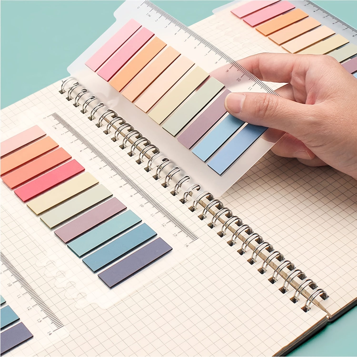 1200 Colorful Sticky Notes with Ruler & Index Tabs