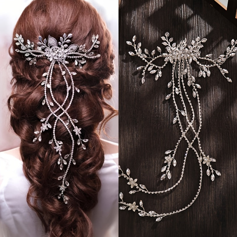 Extra Long Wedding Hair Pins Faux Pearl & Crystal Bride Hair Accessories