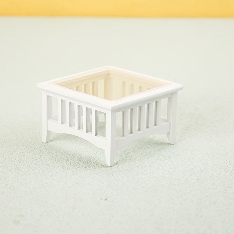 Dollhouse Coffee Table, Yellow Wood & Accessory, 1:12 Scale