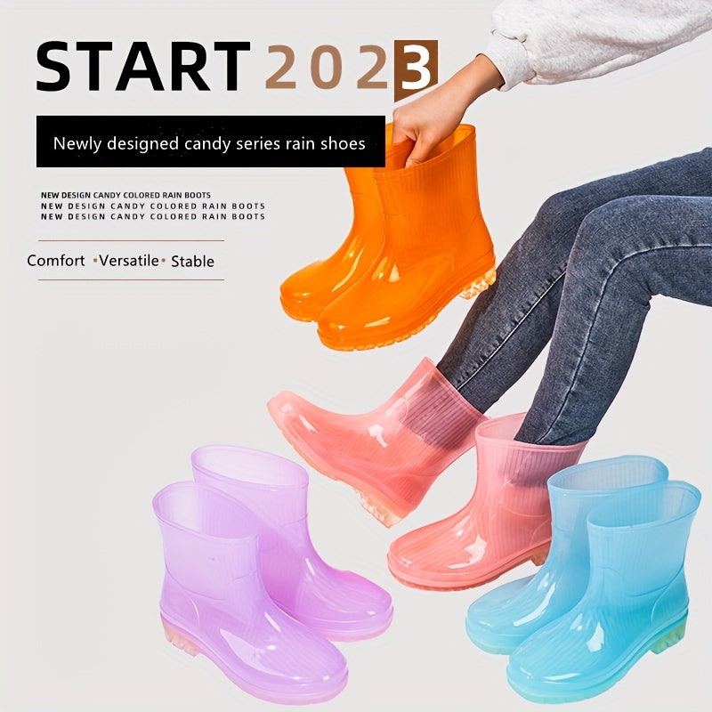 Women's Candy Series Waterproof Rain Boots