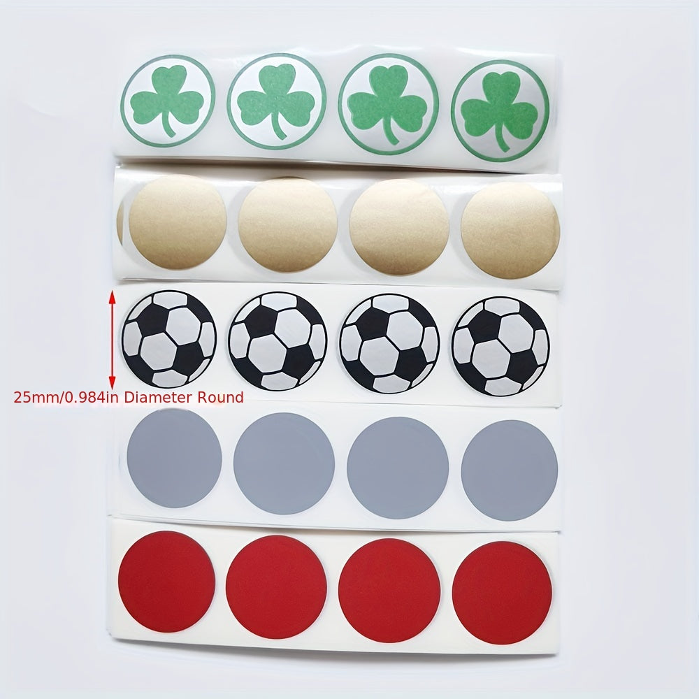100pcs 1 Inch Round Colors Scratch Off Stickers - Golden, Silver, Gray, Red