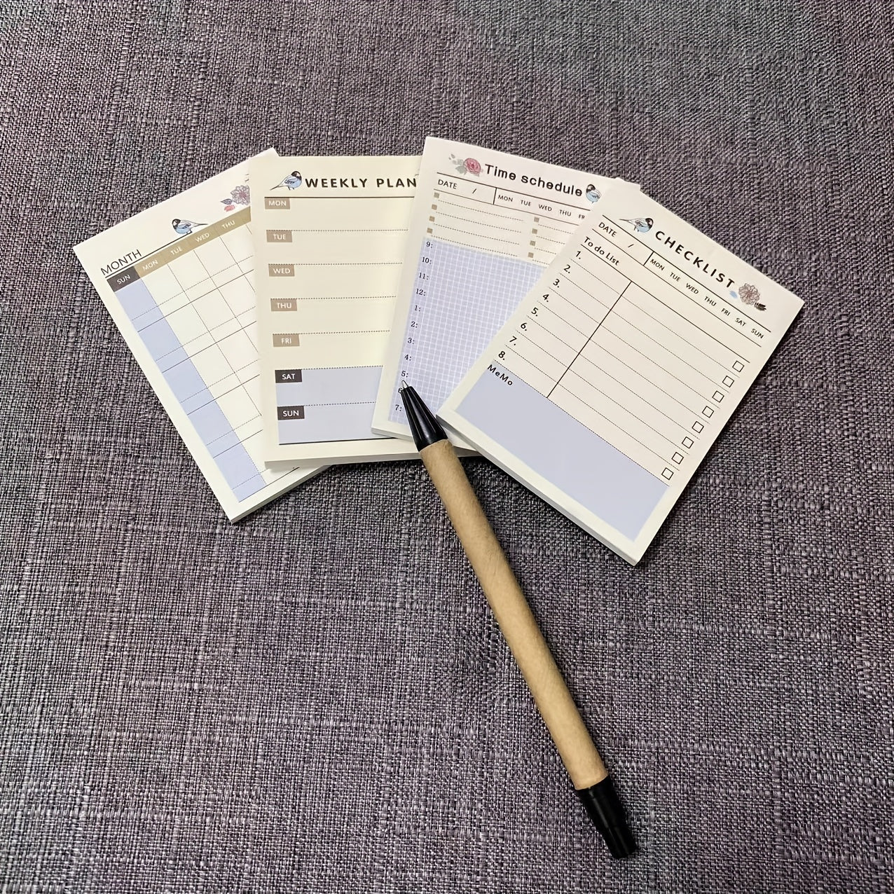 60sheets Weekly Planner Memo Pad Study Time Schedule Daily List