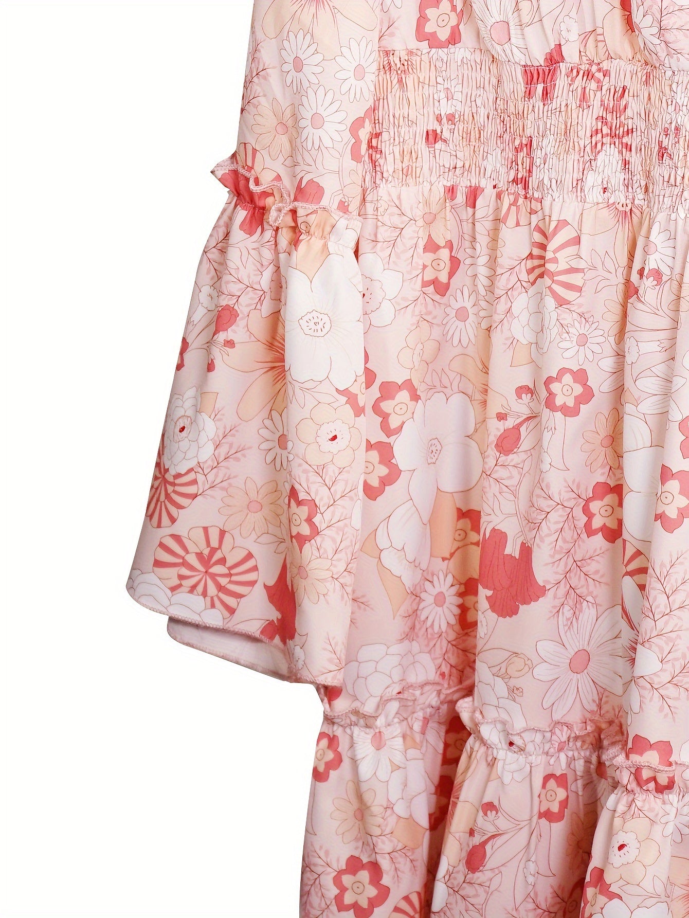  Casual Dress Women's Plus Floral Print Smock Dress