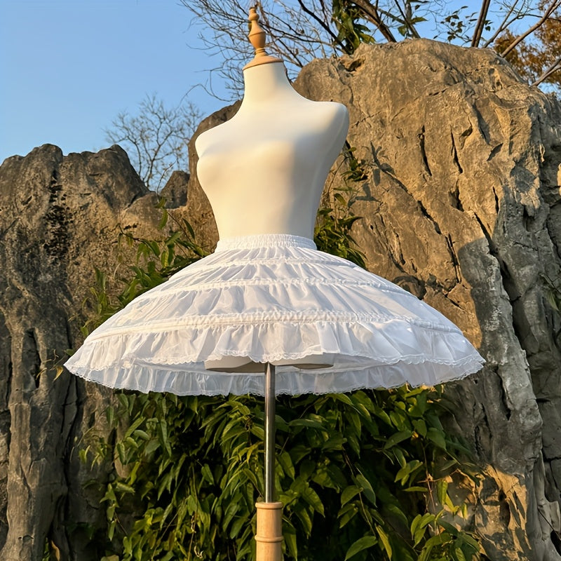 Adjustable 3 Hoop Ballet Tutu Skirt Support Polyester Petticoa