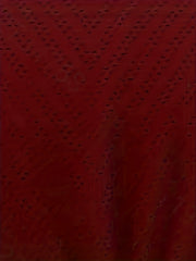  Chevron Print Mesh Lantern Sleeve Layered Dress With Belt