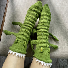 Cartoon Crocodile Mid Tube Socks Women's Stockings