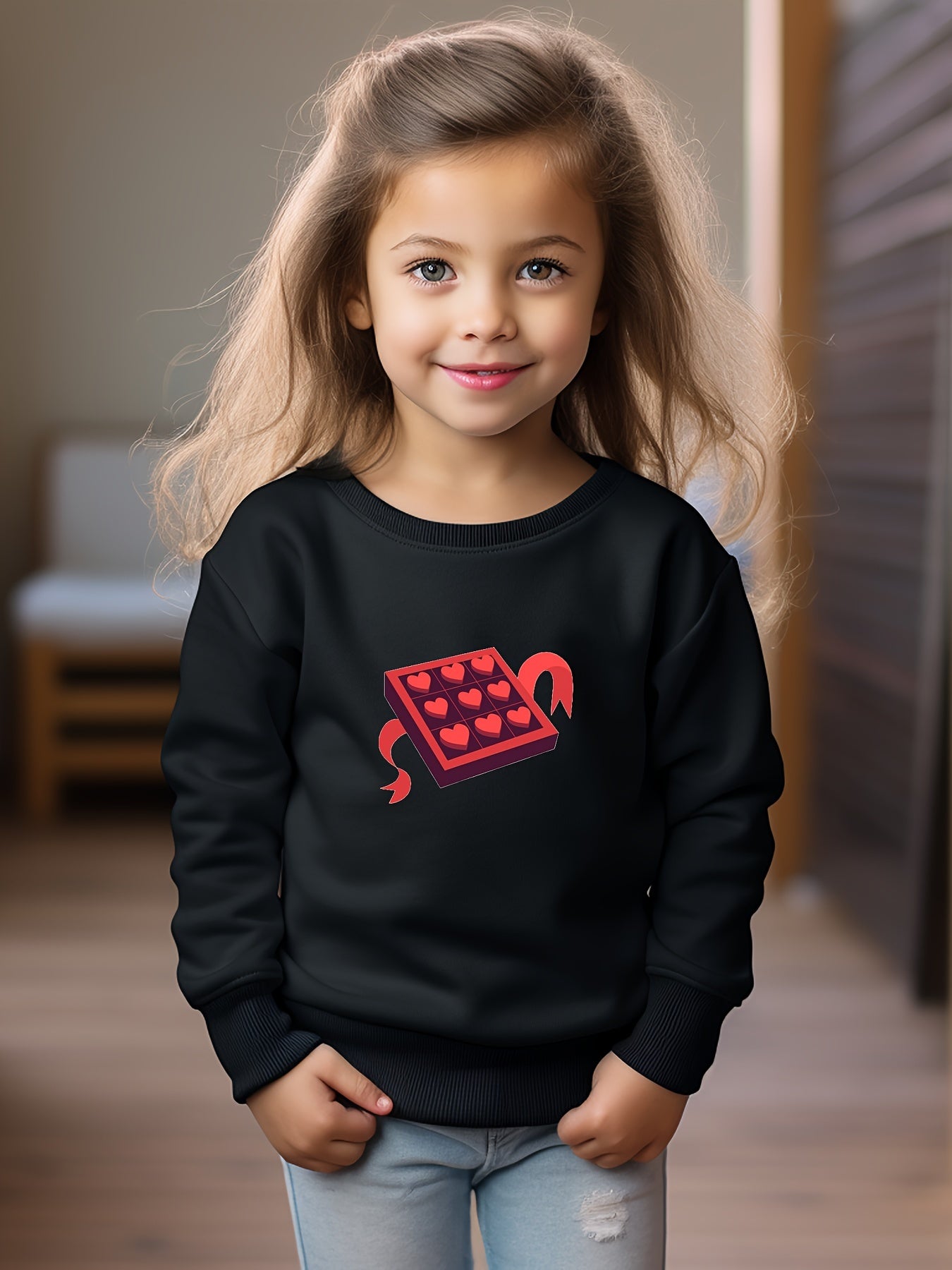 OERYUI Heart Chocolate Graphic Sweatshirt Kids Clothes Christmas