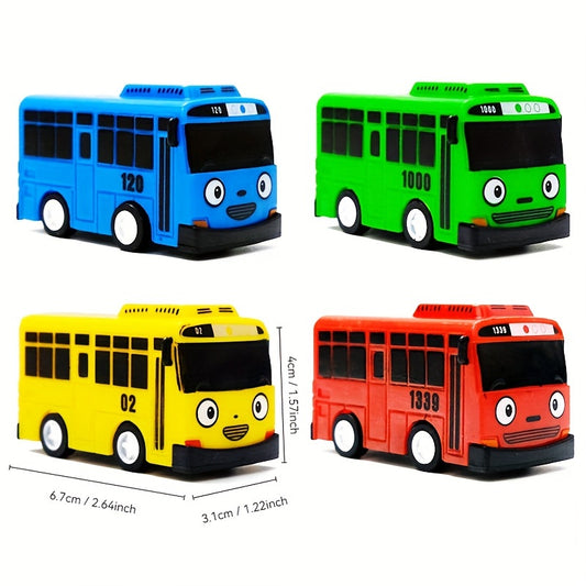 5pcs Colorful Mini Bus Set 1 64 Scale School Buses Durable Plastic Toy Vehicles