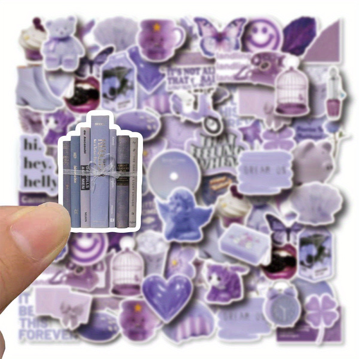 50 Purple Reusable Stickers Cartoon Animals DIY