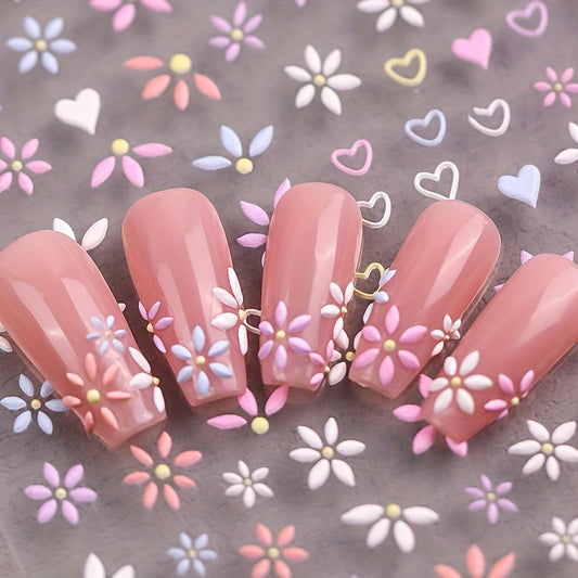 Spring Flower Nail Art Stickers Self Adhesive
