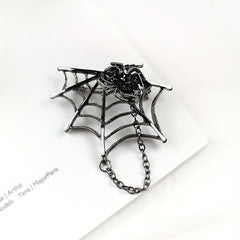 Spider Web Chain Brooch Pin