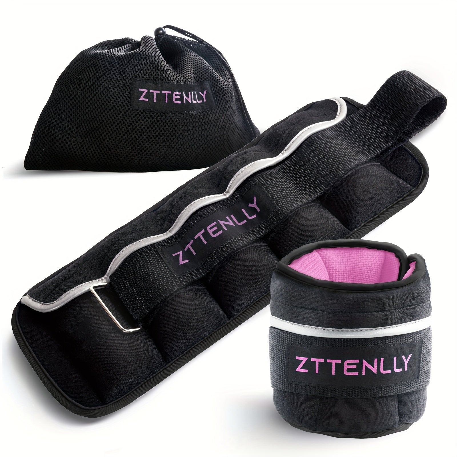 2pcs Adjustable Ankle Weights 2.5-10lbs, Strength Training Fitness Belts
