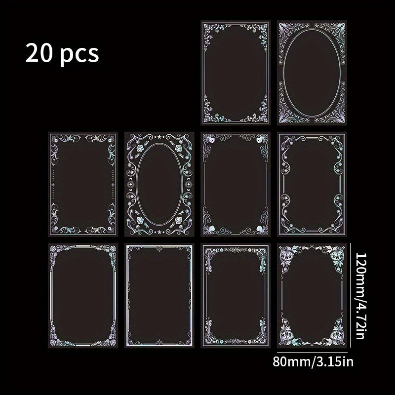 20pcs Midsummer Stars Cardboard Decorative Cards - Bronzing Silver