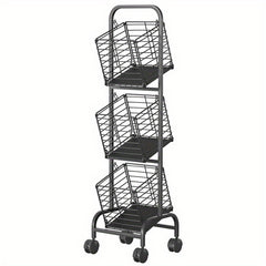 3 Tier Metal Market Basket with Wheels - Ideal for Fruits & Veggies