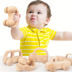 Wooden Kids Push And Grip Car 33cm Small Car Baby Muscle Training Grip Toy