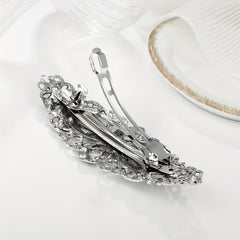 Silvery Four Leaf Clover Hair Clip French Barrette Women Hair Accessorie