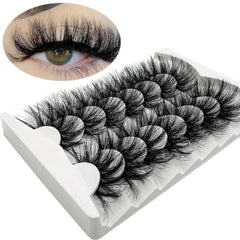 8 Pairs Fluffy 25mm False Eyelashes Faux Mink Halloween Wispy Eyelashes
