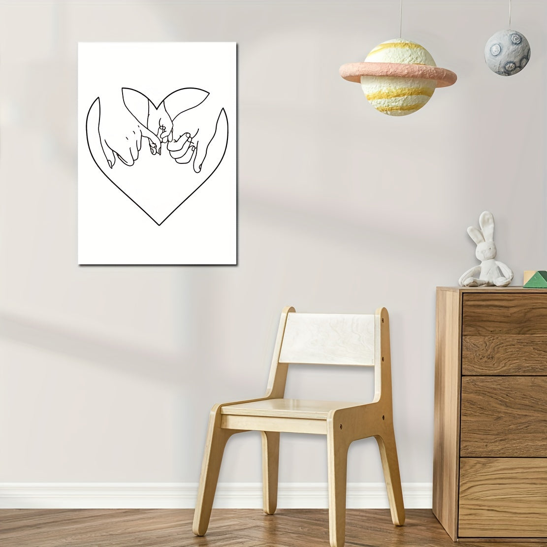 Modern Art Family Hands And Love Wall Sticker Minimalist Style Decor