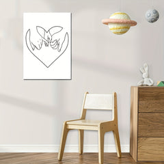 Modern Art Family Hands And Love Wall Sticker Minimalist Style Decor