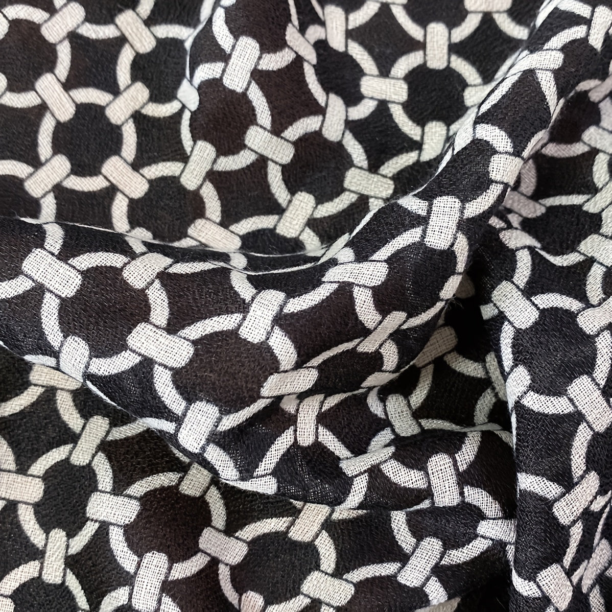 Classic Linen Scarf Autumn Winter Print Long Shawl