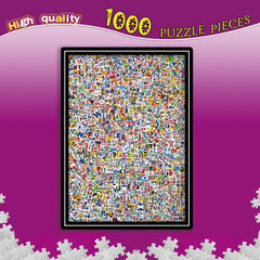 Large Jigsaw Puzzle 1000pcs 50x70cm, Framed Edges, Easy for Beginners
