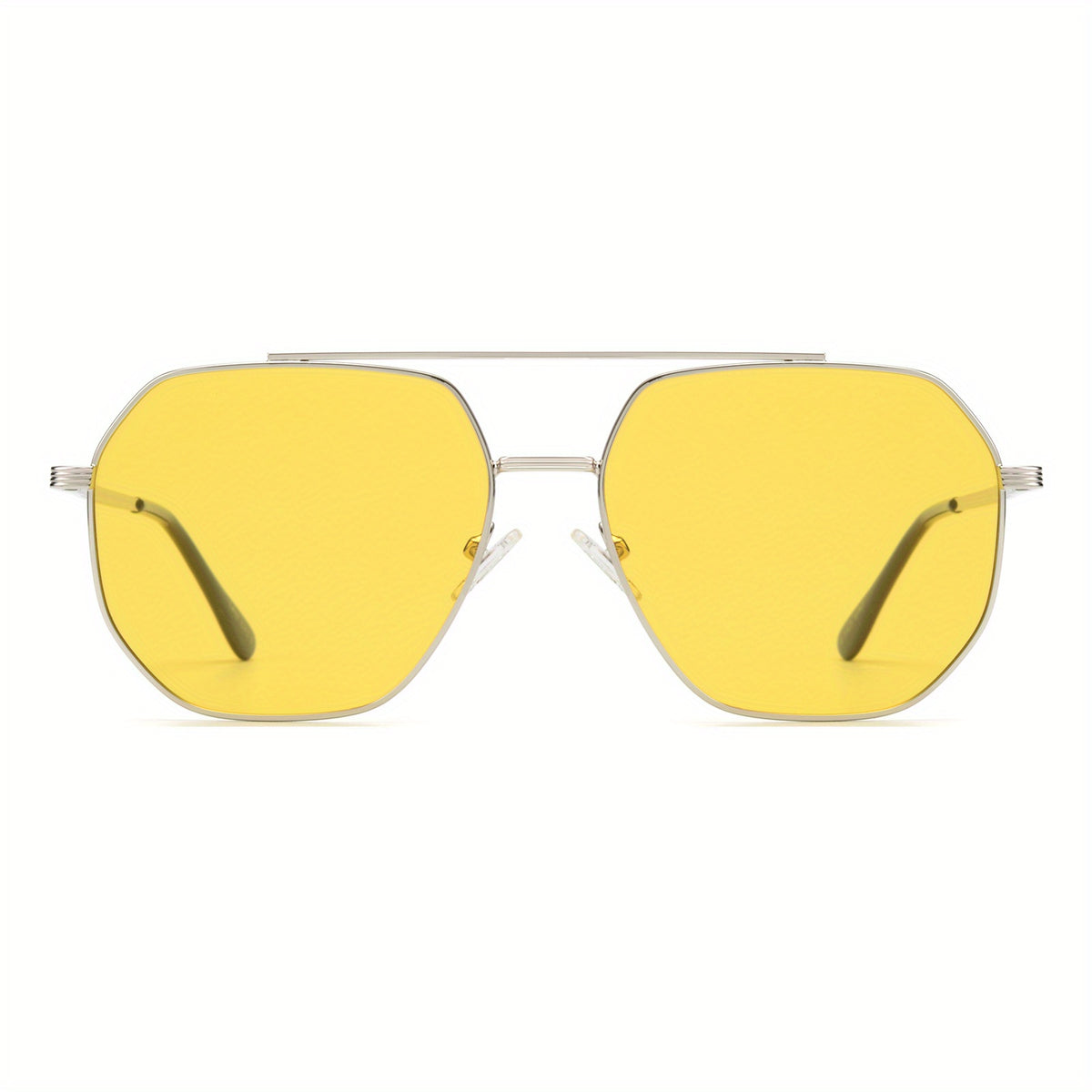 OUWEN Retro Polarized Aviator Sunglasses Night Driving Yellow Glasses