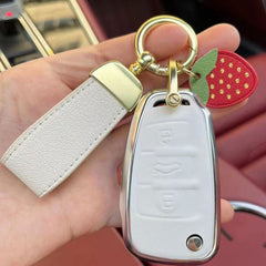 2pcs Leather Car Keychains for Girls, Bags Decorations