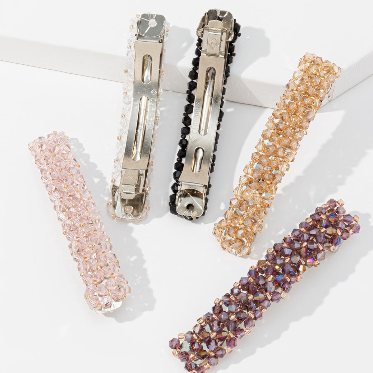 5PCS Glitter Rhinestone Hair Barrettes Fancy Crystal Bling Clips for Women