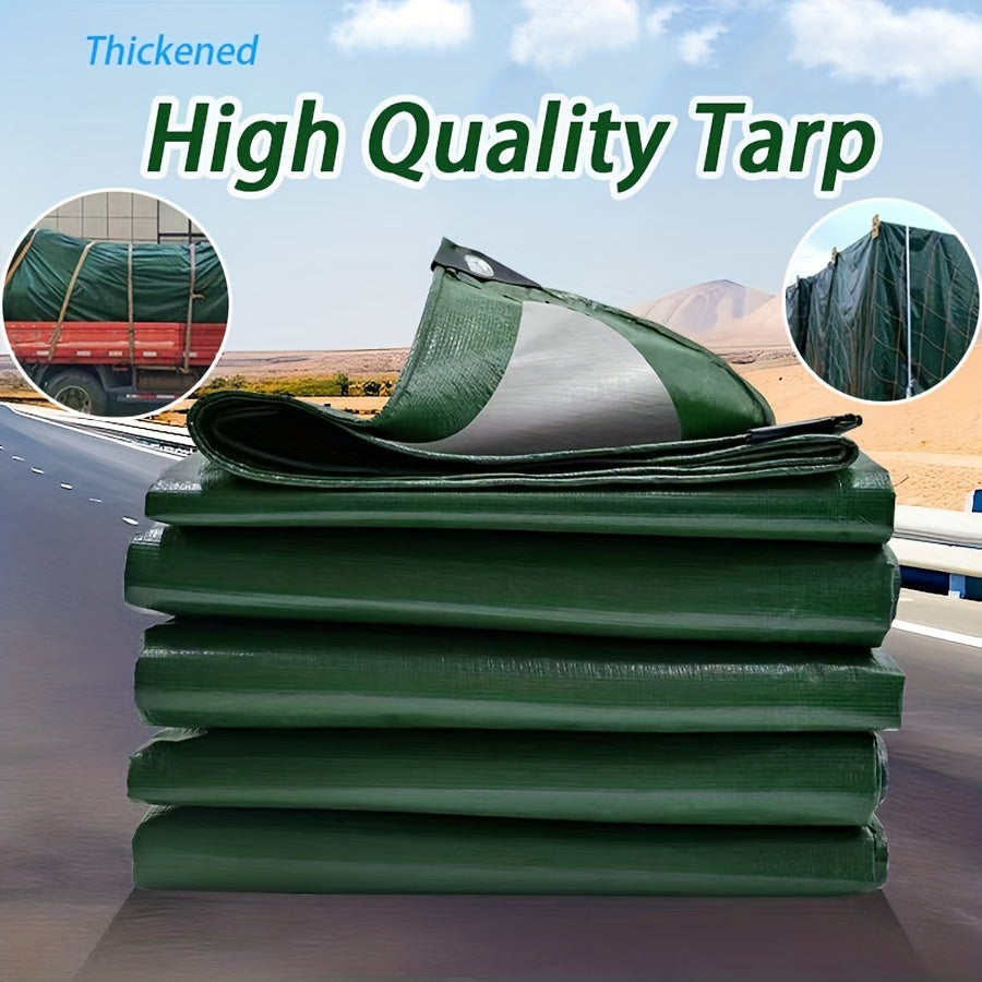 Green Silvery Tarp Heavy Duty Cover Grommets Dust Moisture proof Tarpaulin