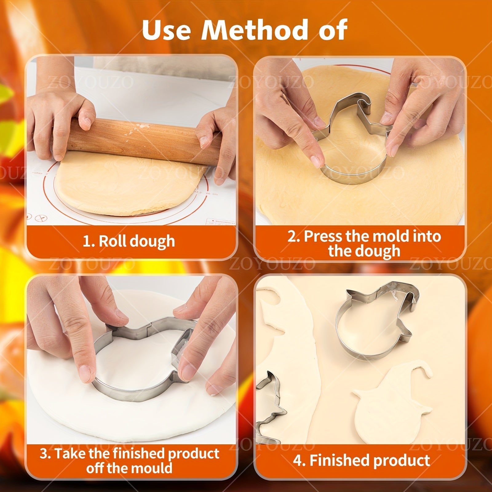 Stainless Steel Halloween Cookie Cutters Baking Kit