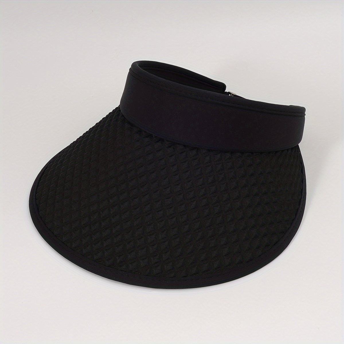 Embossed Visor Hat Wide Brim Foldable Sun Block Casual Outdoor Travel