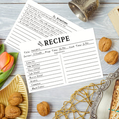 70pcs Recipe Cards Double Sided Blank For Bridal Shower And Wedding