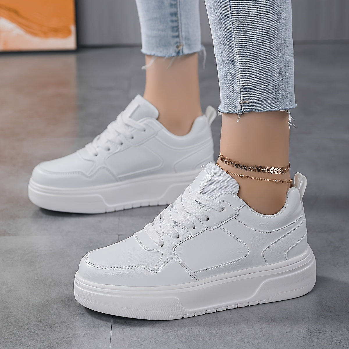 Women's Chunky Sneakers Wear Resistant Non Slip Flat Skate Shoes